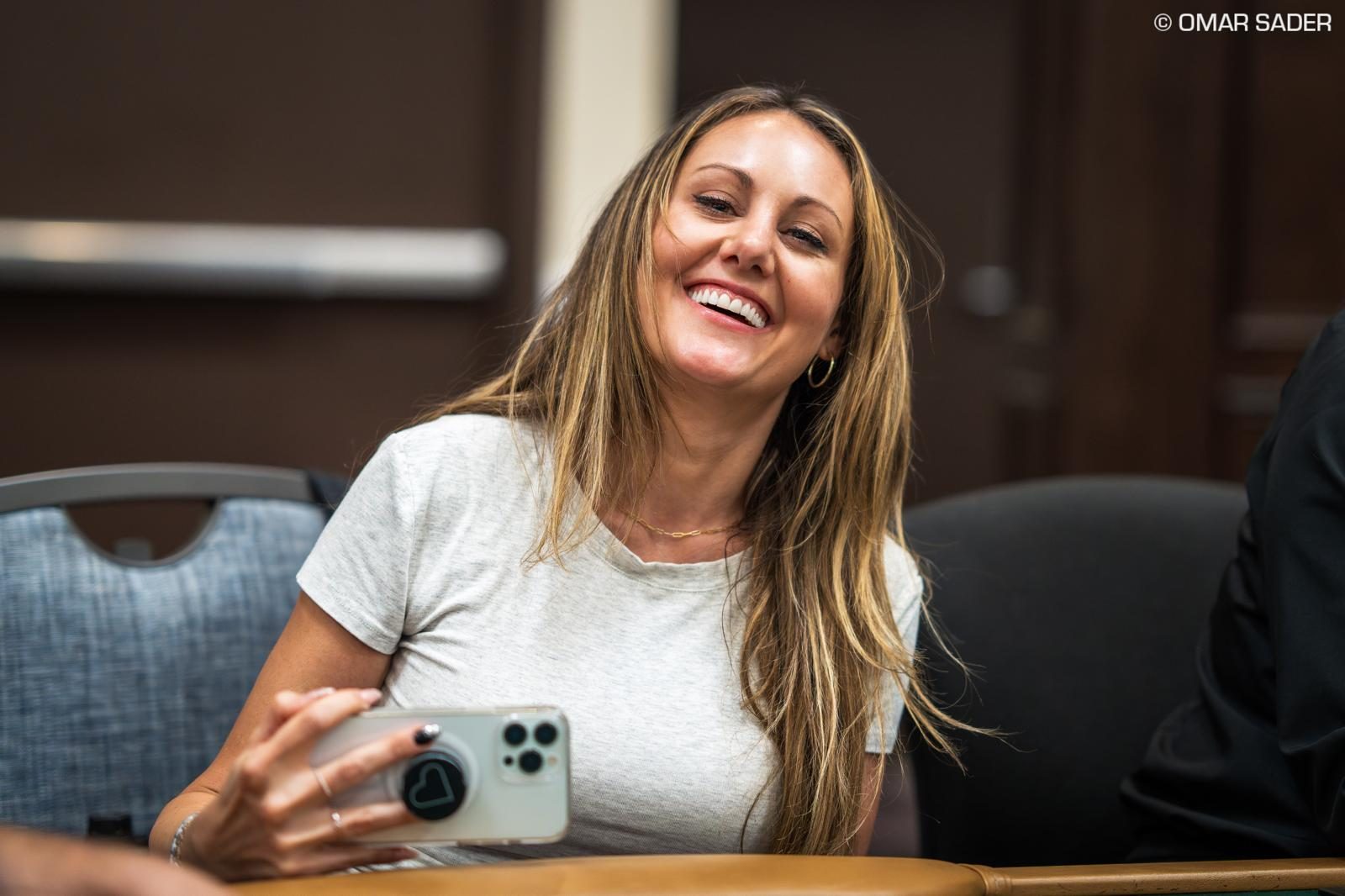 Lexy laughing with the community